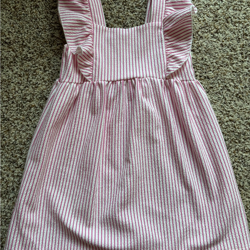 Zara pink and white jacquard dress
